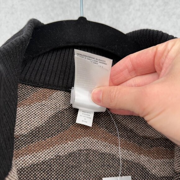 Chicos Mixed Print Faux Suede Trim Ruana Size XXS/XS Oversized Layer Sweater NEW - Picture 11 of 15